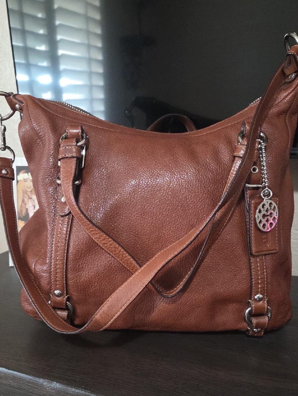 Coach Saddle Brown Alexandra Leather Bag Vintage Tote Crossbody